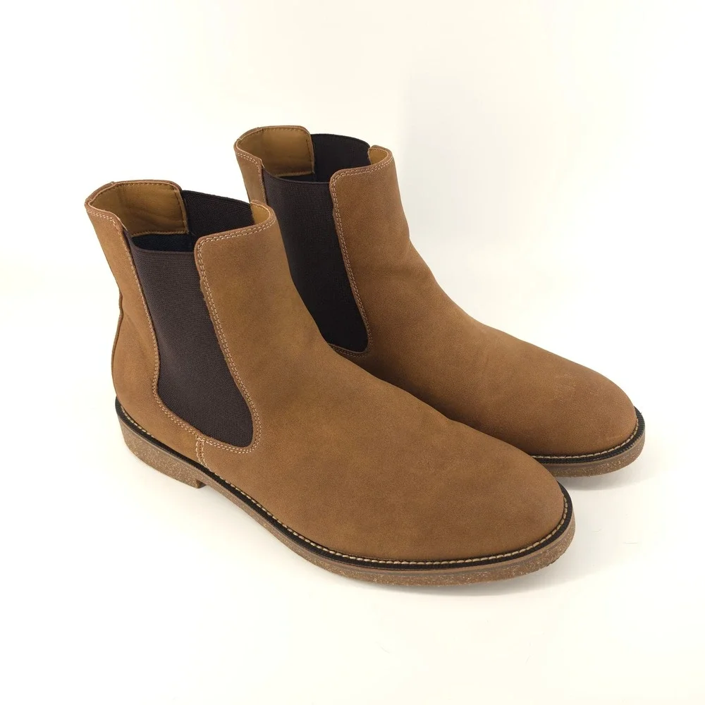 Dockers Mens Novi Chelsea Boot Vegan Leather‎ Tan Brown Size 12M NWOB